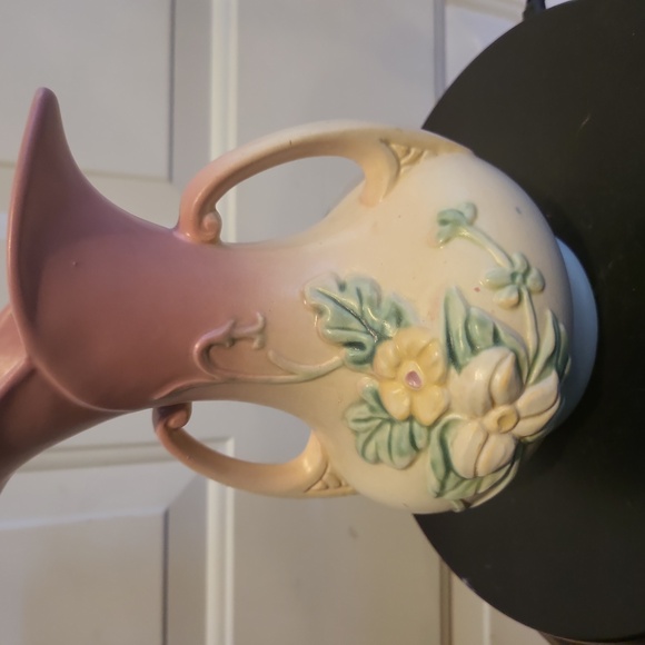 VINTAGE c1940's HULL WILD FLOWER ART POTTERY VASE  with HANDLES - Picture 6 of 10